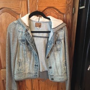 American Eagle denim hoodie jacket